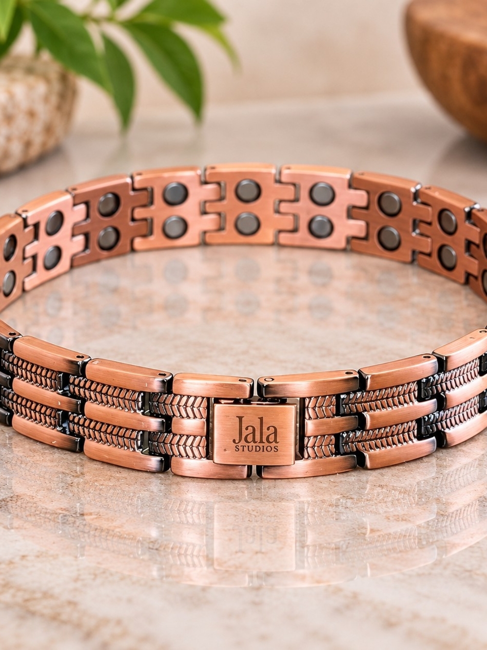 Title
Genuine JalaStudios Pure Copper Magnetic Bracelet or Anklet 38 Magnets